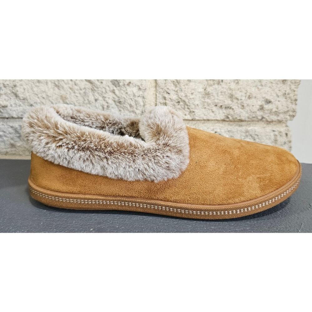 Skechers Women's Cozy Campfire Slippers, Chestnut Brown,  Faux Fur Lining Sz 8.5